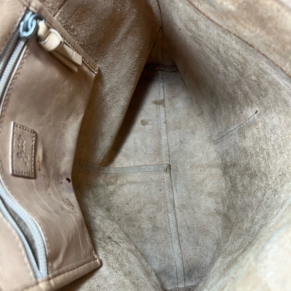 J.Jill Leather Scalloped Trim Tote Tan - Picture 6 of 13